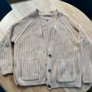 Beige Rhythm chunky knit button down cardigan